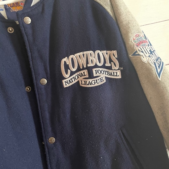 Rare Vintage NFL Dallas Cowboys Football Varsity Jacket size Large, wool blend - Picture 3 of 13